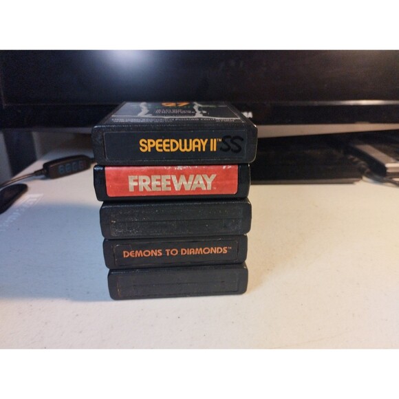 Atari 2600 Lot Of 5 Games - Tested & Work - Freeway, Dodge 'Em, Speedway II - Picture 2 of 3